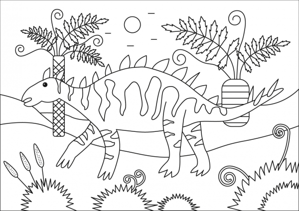 Gigantspinosaurus coloring page image