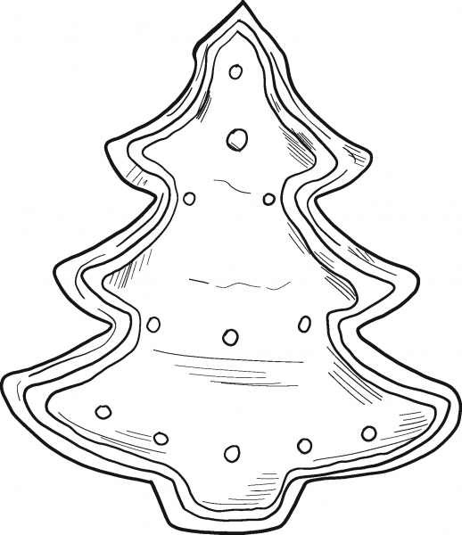 Gingerbread Christmas Tree coloring page image