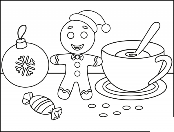 Gingerbread coloring page image