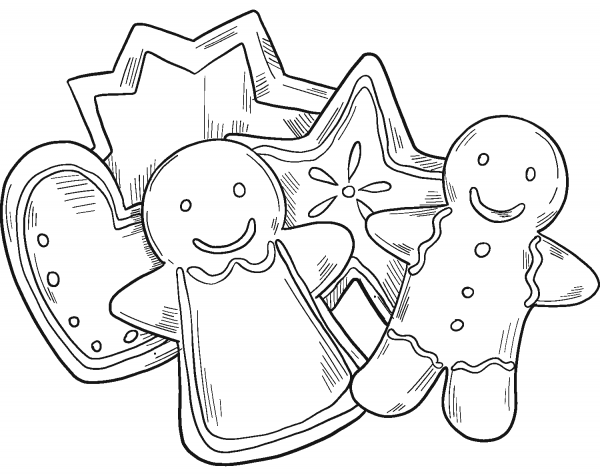 Gingerbread coloring page image