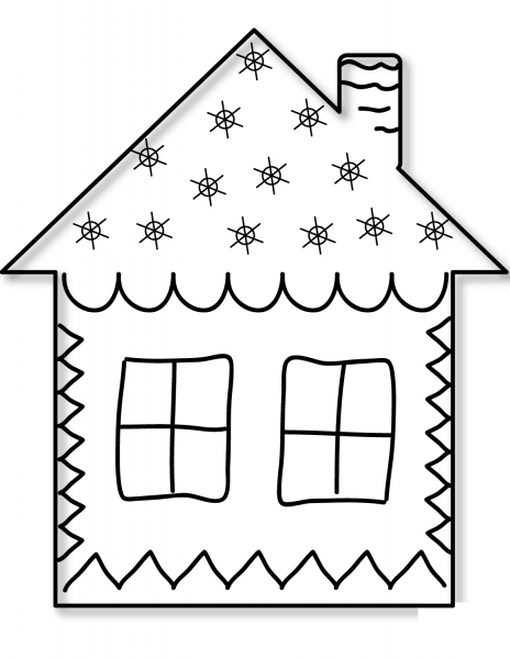 Gingerbread Home coloring page image