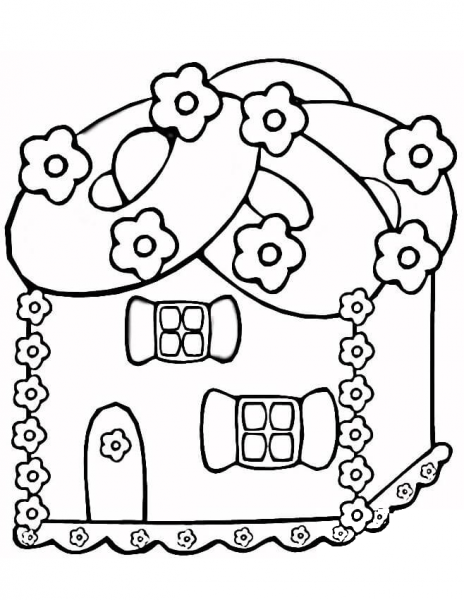 Gingerbread House  coloring page image