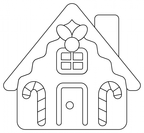 Gingerbread House coloring page image