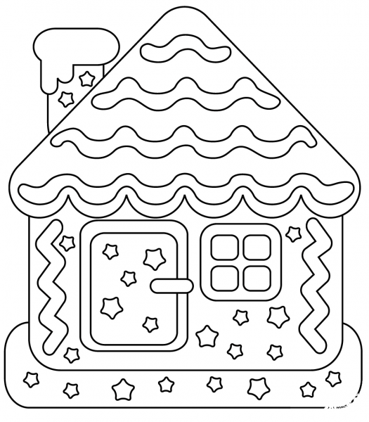 Gingerbread House coloring page image