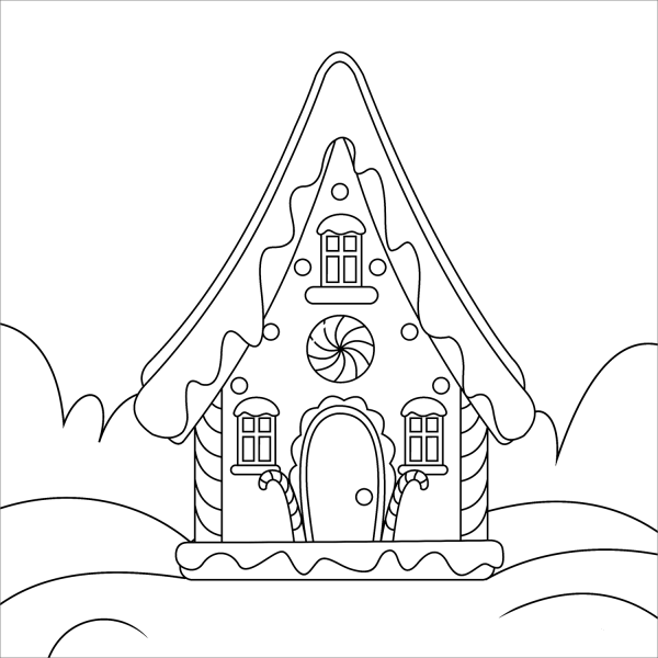 Gingerbread House coloring page image
