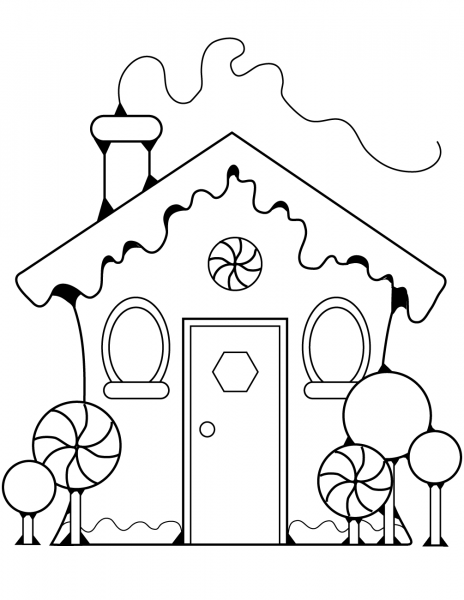 Gingerbread House coloring page image