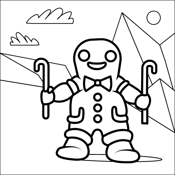 Gingerbread man coloring page image