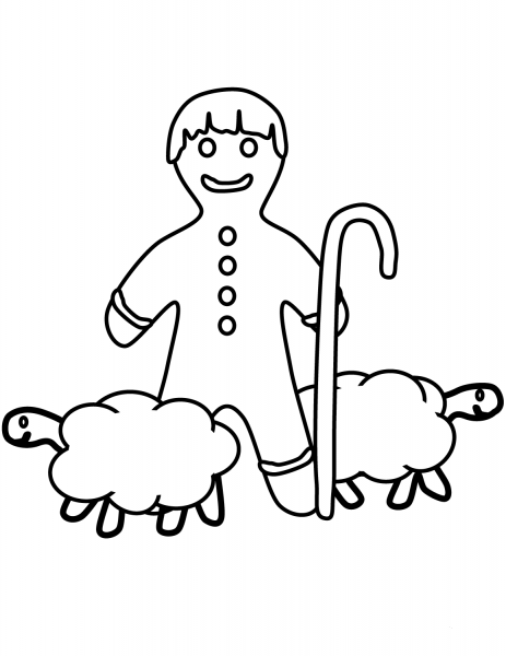Gingerbread Man Shepard coloring page image