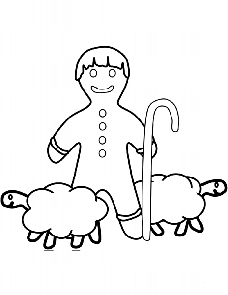 Gingerbread Man Shepherd coloring page image