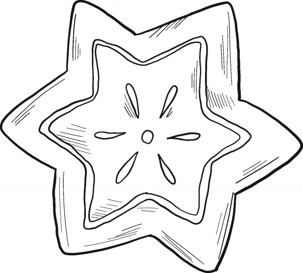Gingerbread Star coloring page image