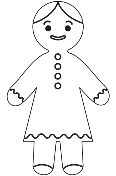 Gingerbread Woman coloring page image
