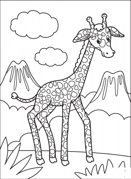Giraffe coloring page image