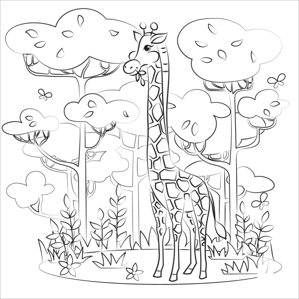 Giraffe coloring page image