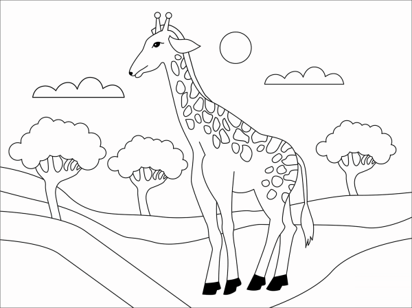 Giraffe coloring page image