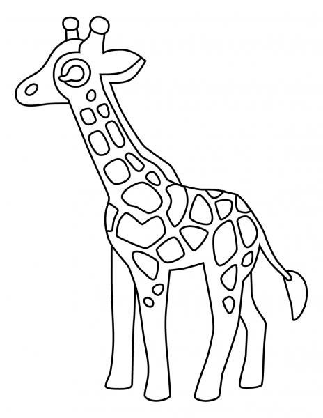 Giraffe Emoji coloring page image