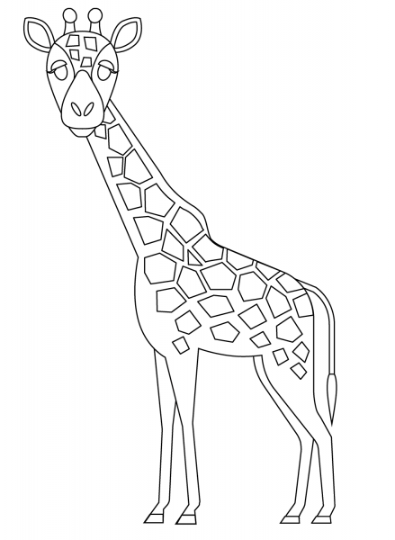 Giraffe Emoji coloring page image