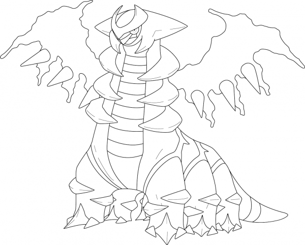 Giratina in Altered Form coloring page image