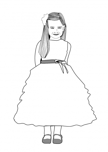 Girl coloring page image