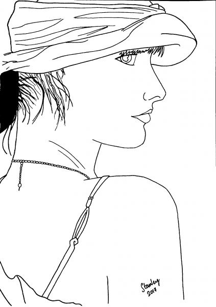 Girl coloring page image
