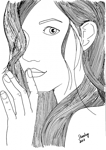 Girl coloring page image