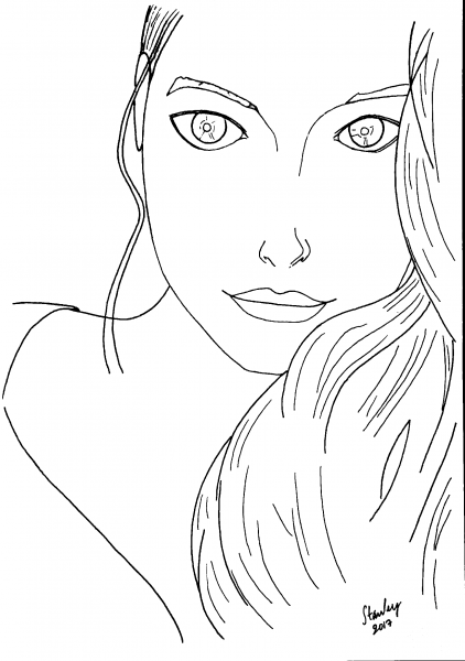 Girl coloring page image