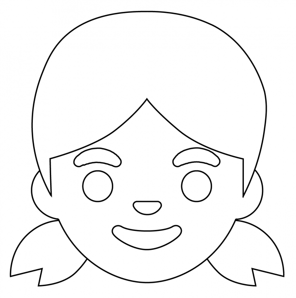 Girl Emoji coloring page image