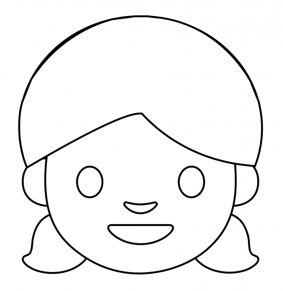Girl Emoji coloring page image