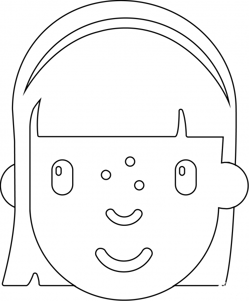 Girl Emoji coloring page image