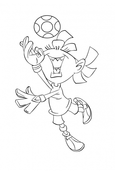 Girl Goalkeeper coloring page image