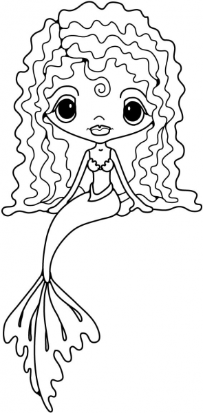 Girl Mermaid coloring page image