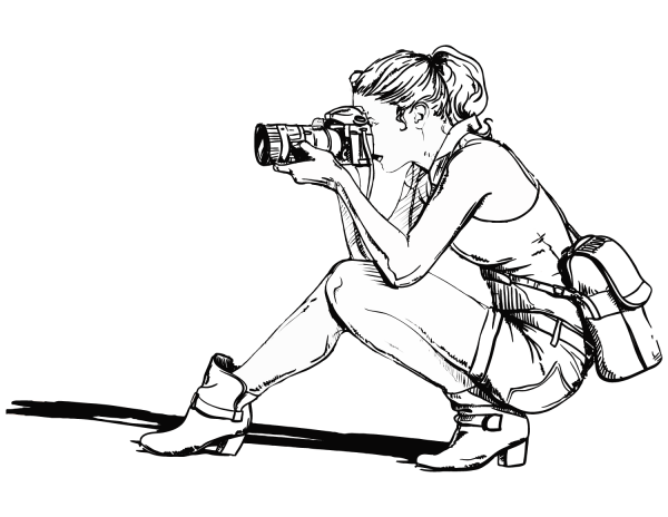 Girl Photographer coloring page image