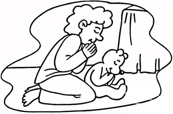 Girl Praying  coloring page image