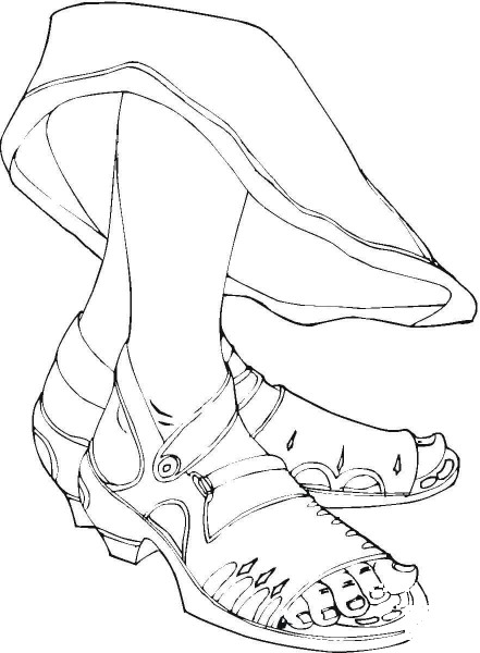 Girl’s Feet  coloring page image