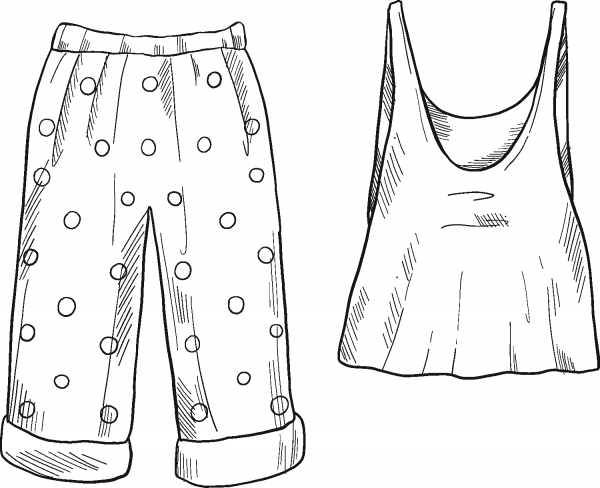 Girl’s Pajamas coloring page image