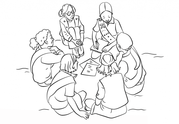 Girl Scouts coloring page image