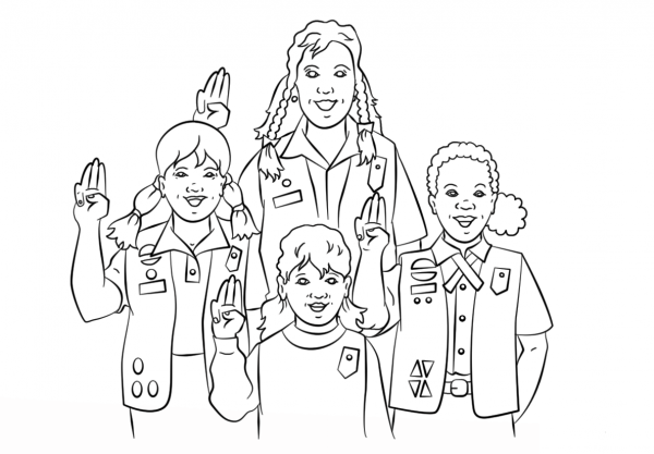 Girl Scouts Pledge coloring page image