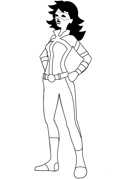 Girl Superhero coloring page image