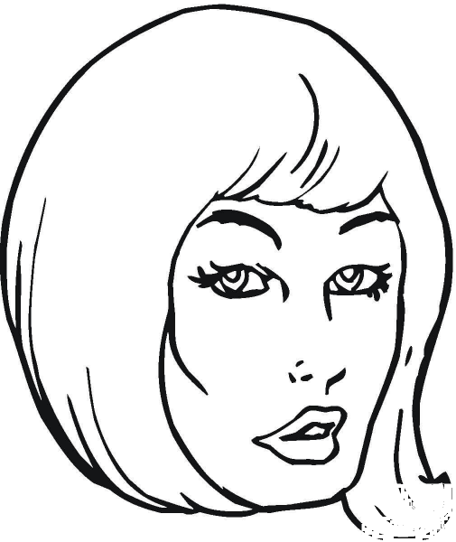 Girl With Beautiful Hair  coloring page image