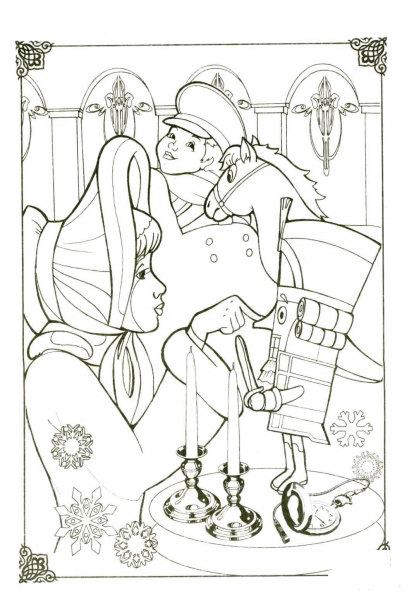 Girl With Nutcracker  coloring page image
