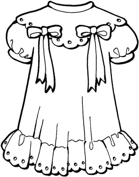 Girly Dress  coloring page image