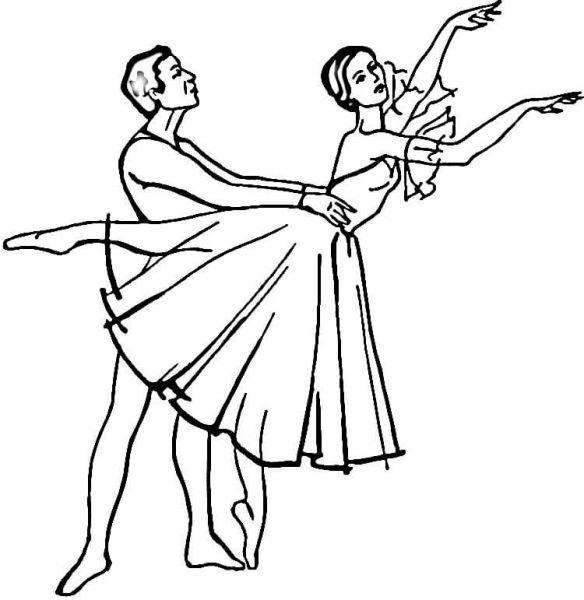 Giselle ballet coloring page image