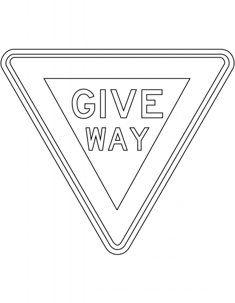 “Give Way” Sign in Australia coloring page image