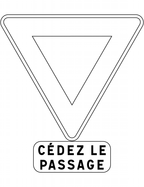 “Give Way” Sign in France coloring page image
