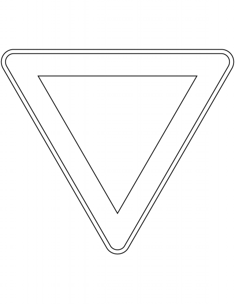 “Give Way” Sign in Italy coloring page image