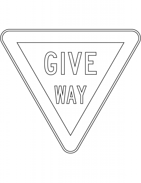 “Give Way” Sign in New Zealand coloring page image