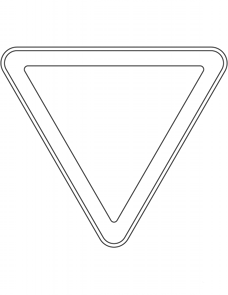 “Give Way” Sign in Russia coloring page image