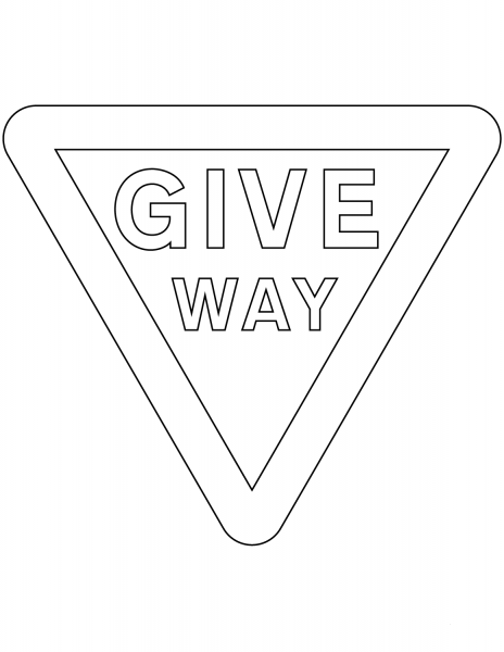 “Give Way” Sign in the United Kingdom coloring page image