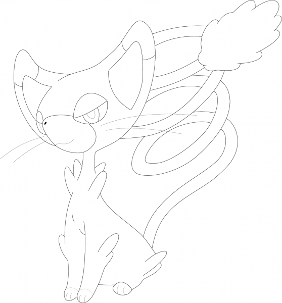 Glameow coloring page image