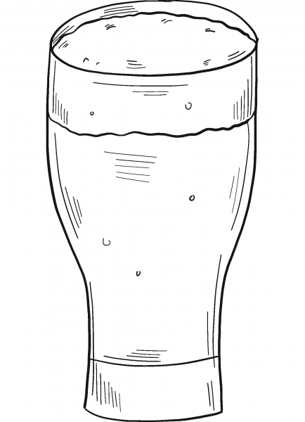 Glass of Beer coloring page image