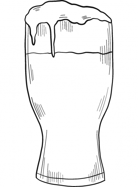 Glass of Beer coloring page image